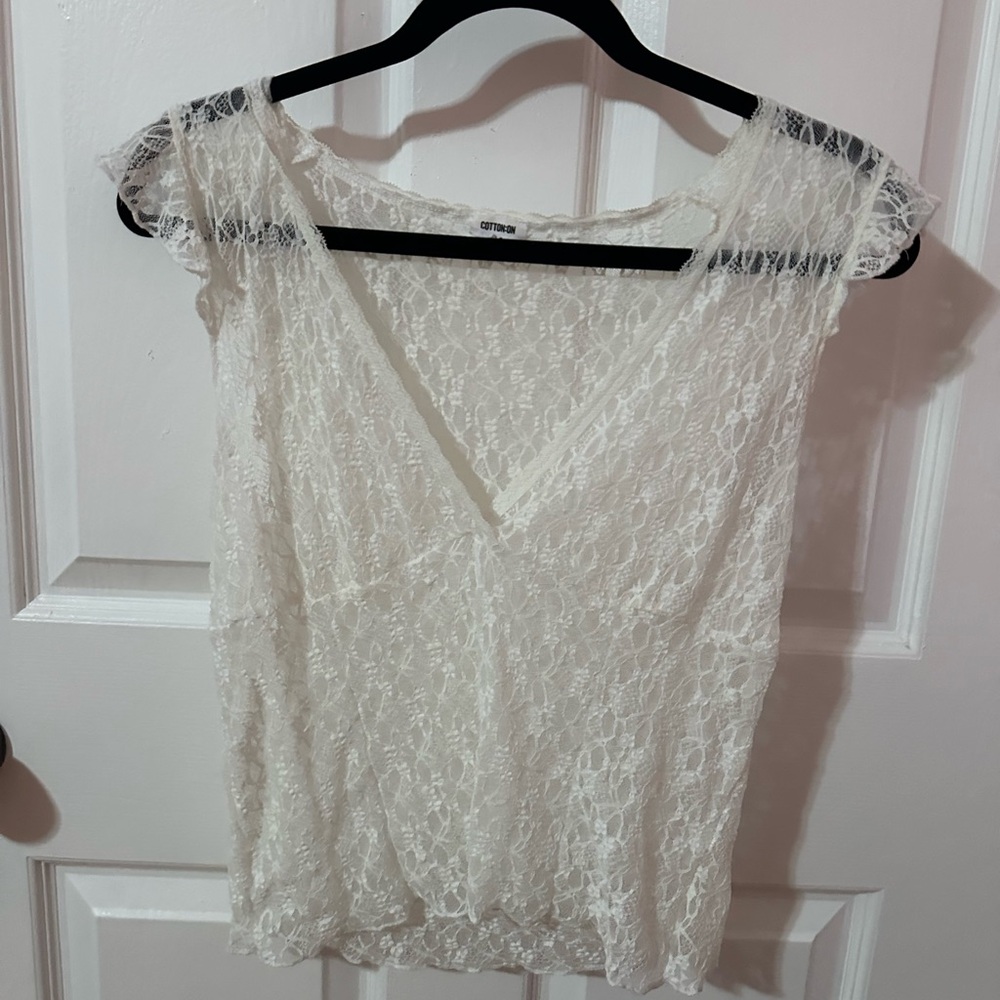 Cotton On Cream Lace Blouse